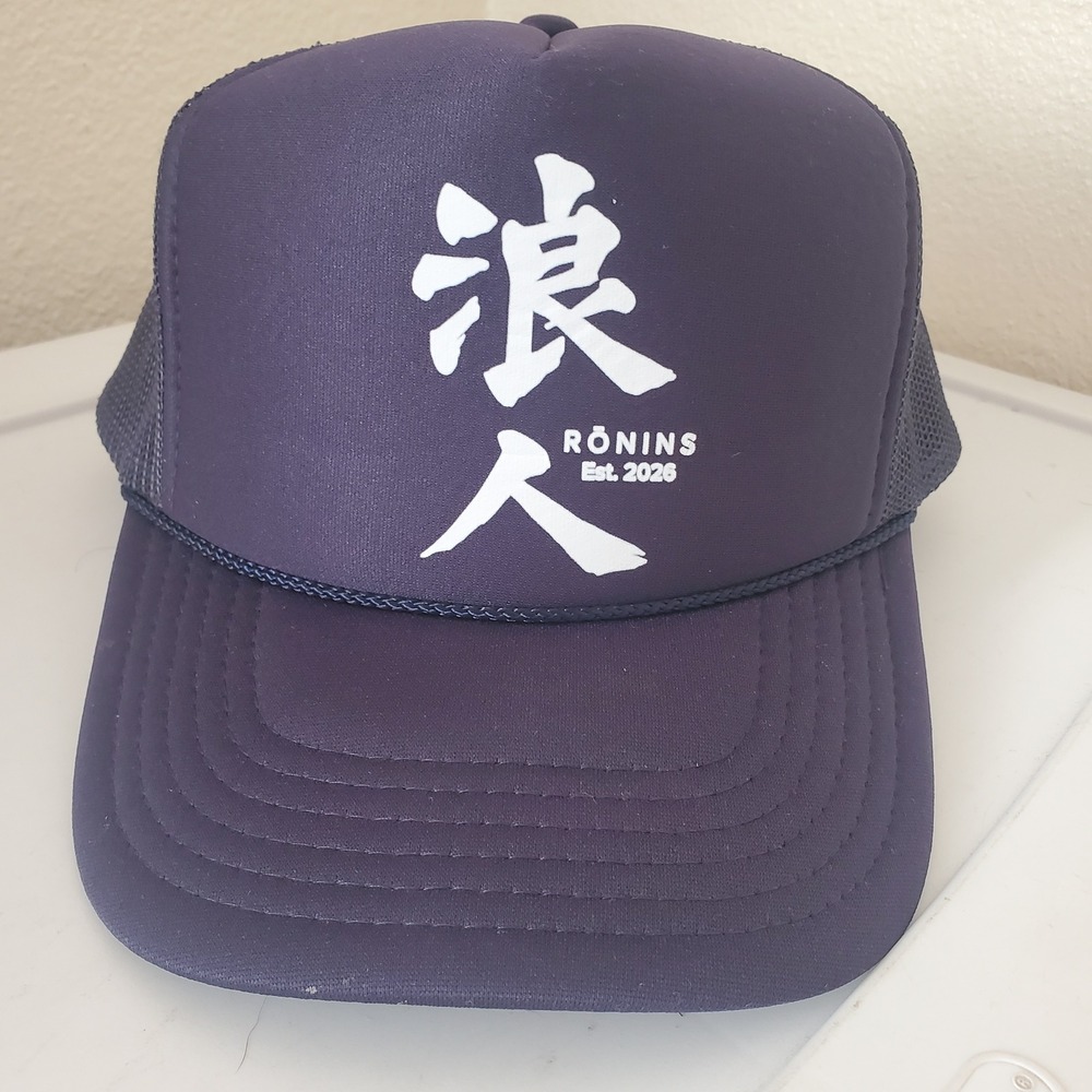 Ronins Modern Kanji Rope Trucker Hat Snapback Mesh Cap 39-165 Navy Blue Otto